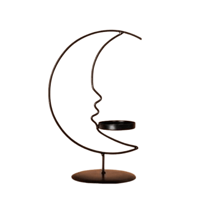 IRON MOON T-LIGHT HOLDER (BLACK) BEAVGH